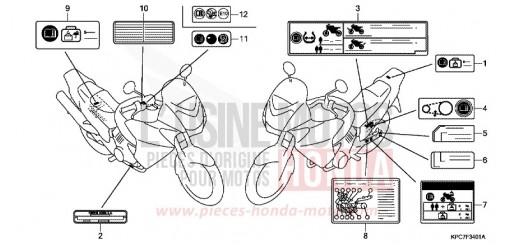ETICHETTA DI AVVERTIMENTO (XL125VA/B) XL125VA di 2010